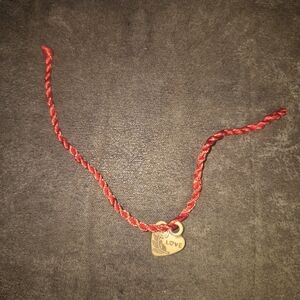 New Red Cord Bracelet with Love Heart Charm